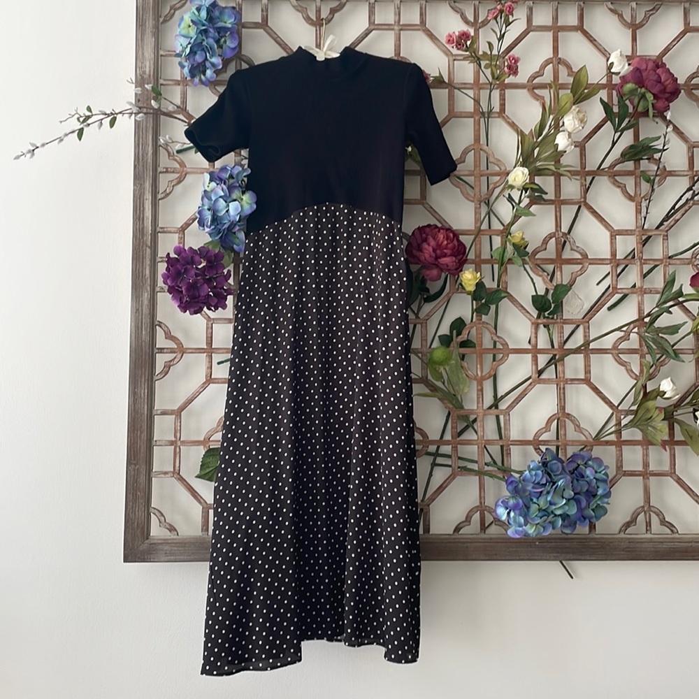 Zara half sleeves black $ white polka dot dress
